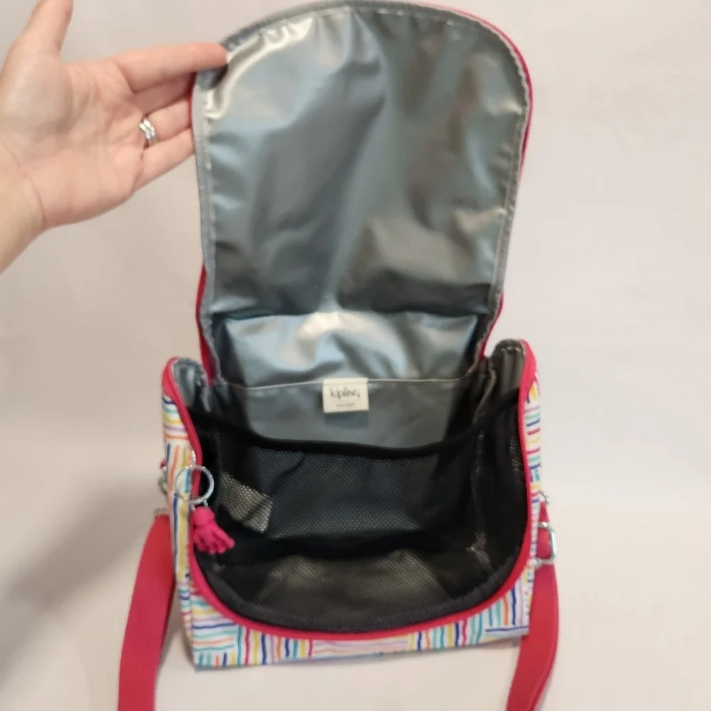 Kipling Kichirou Insulated‎ Crossbody With Handle Lunch Bag Multicolor Stripes